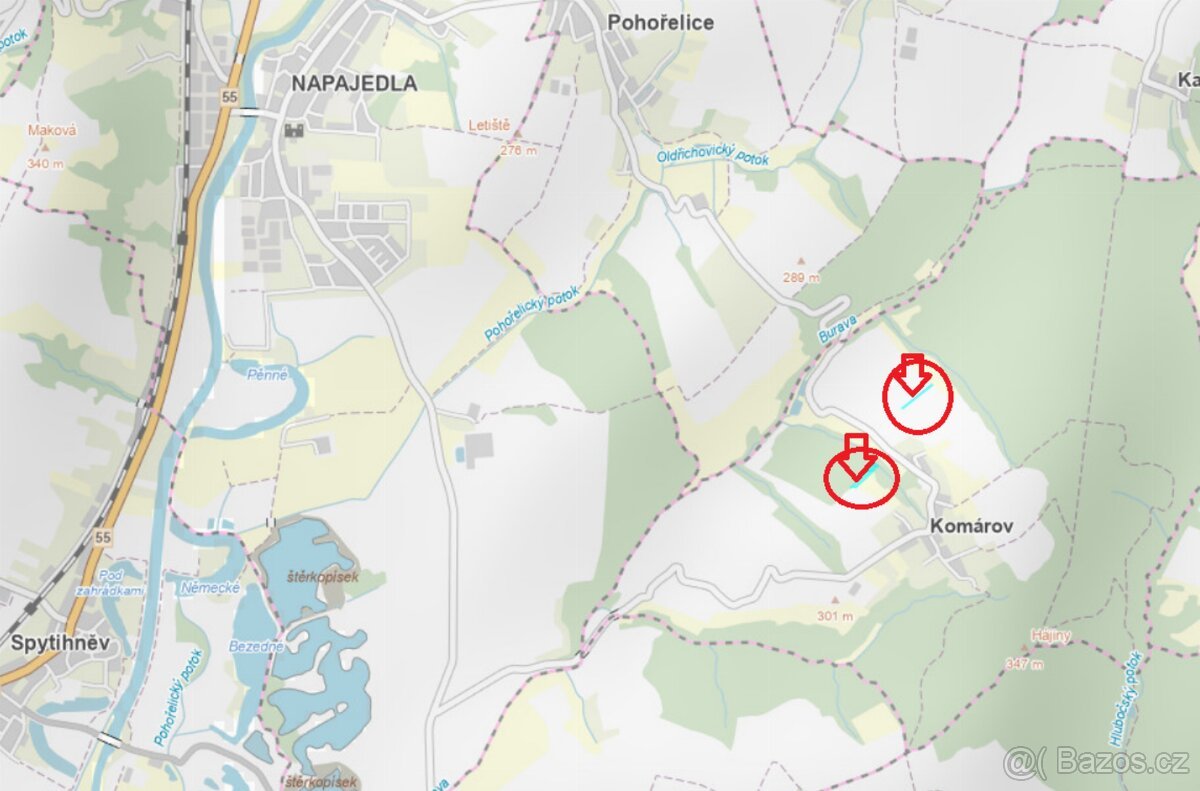 Prodej pozemků k.ú. Komárov u Napajedel