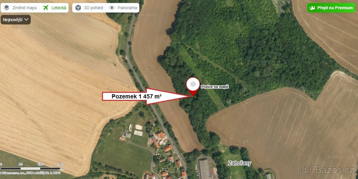 Pozemek 1 457 m², v Zahořanech u Litoměřic