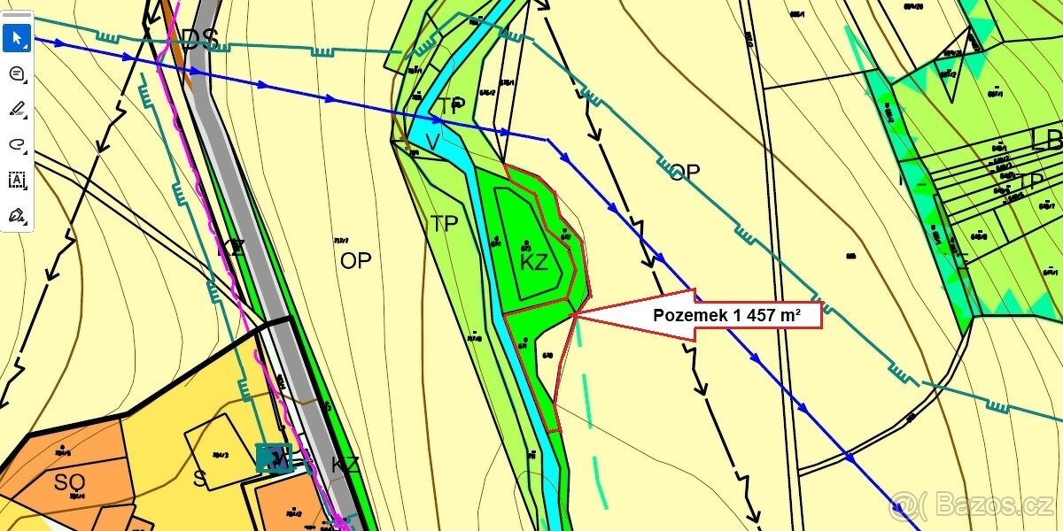 Pozemek 1 457 m², v Zahořanech u Litoměřic