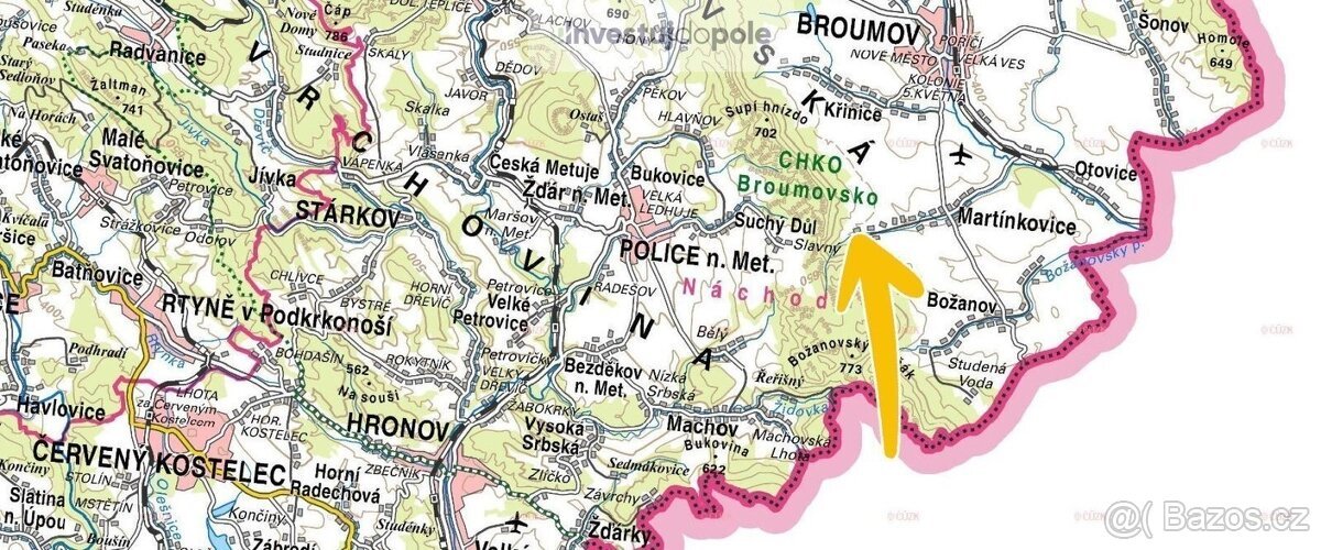 Prodej podílu 1/2 stavebního pozemku 1 629 m², Martínkovice