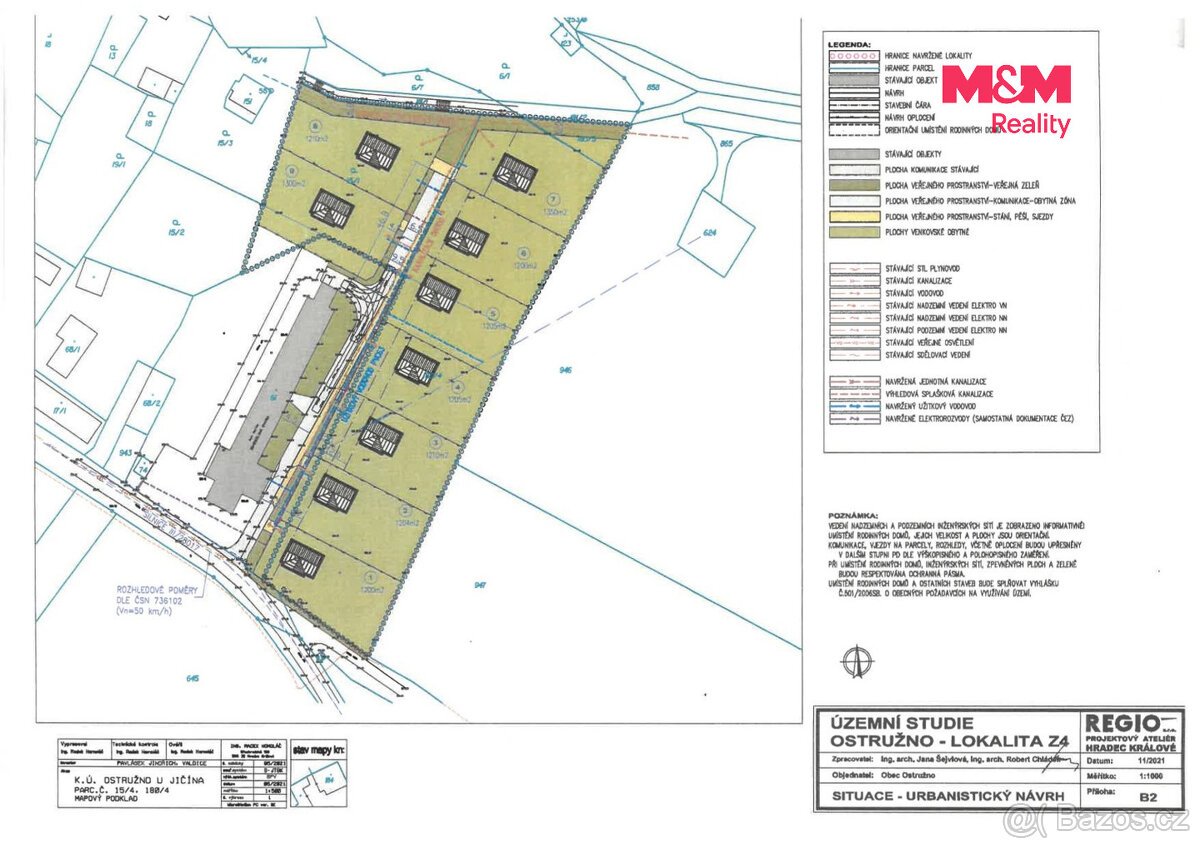 Prodej pozemku k bydlení, 1203 m², Ostružno