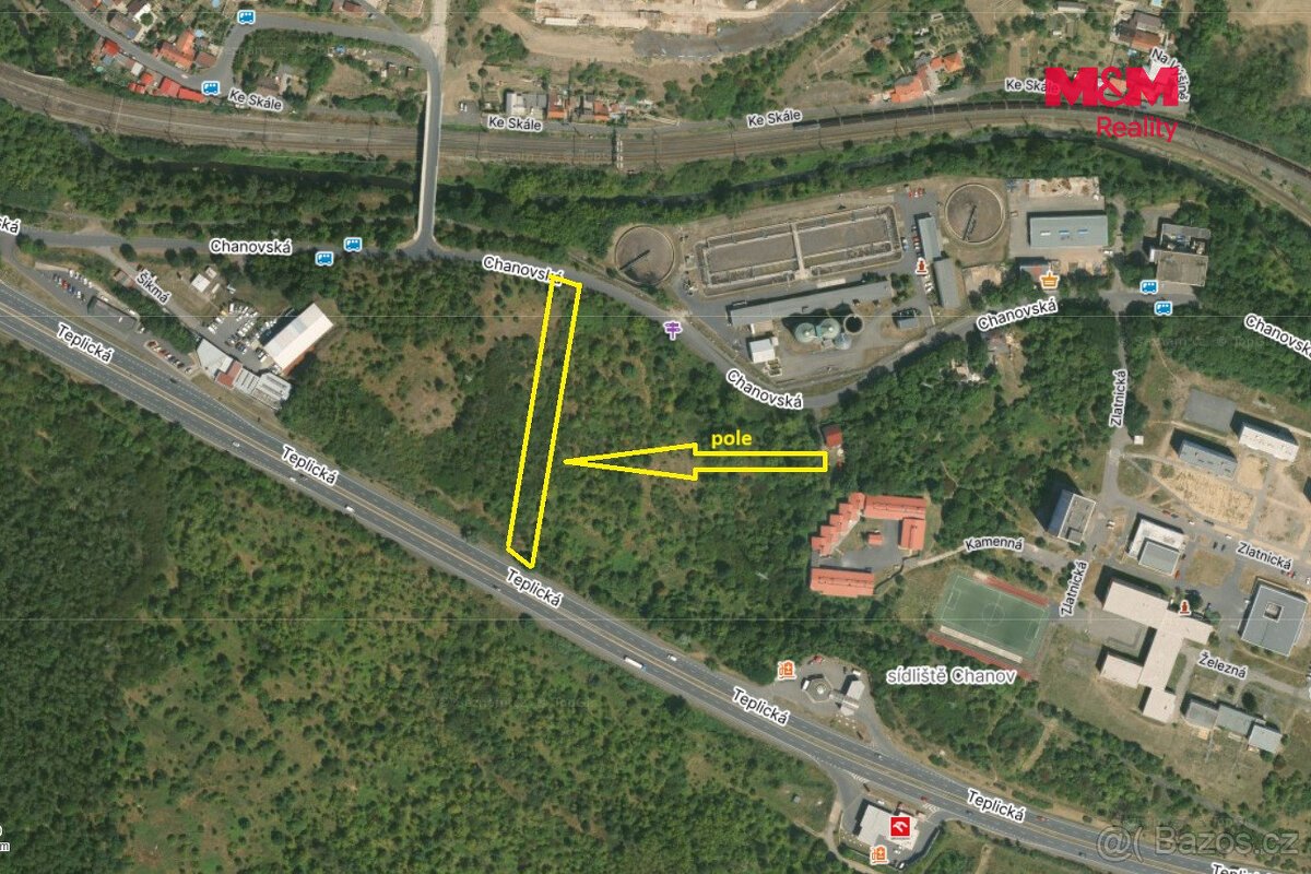 Prodej pole, 2383 m², Most, ul. Teplická