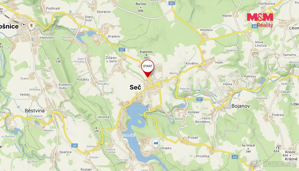 Prodej pozemku k bydlení, 1319 m², Seč, ul. Čáslavská