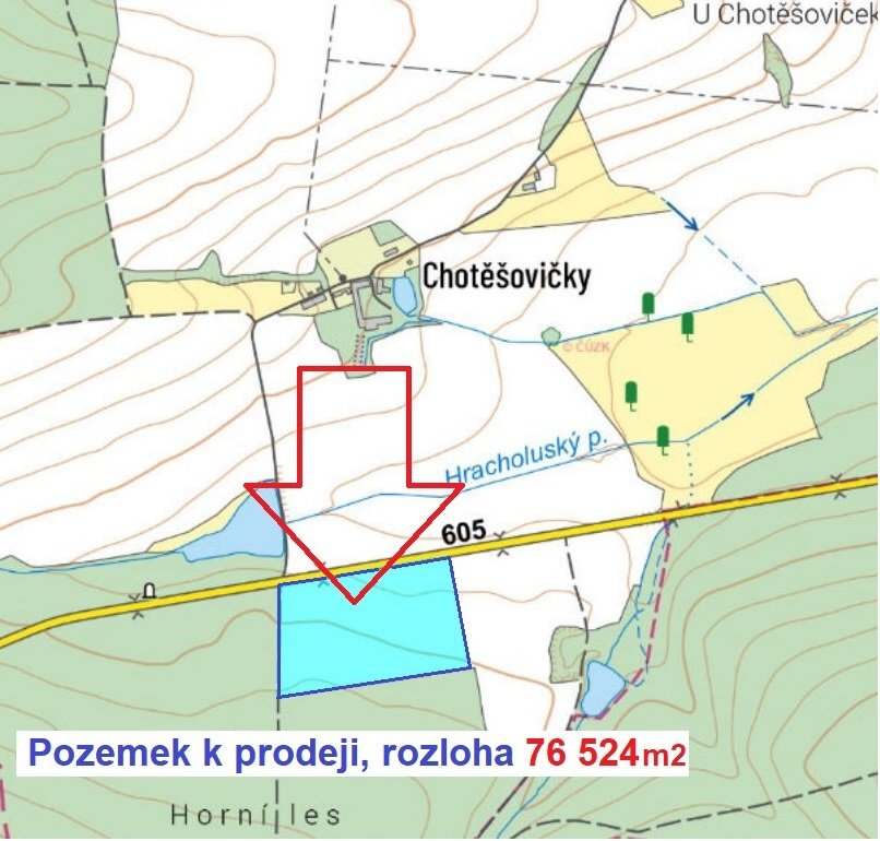 Prodej PRŮMYSLOVÉHO pozemku 76.524 m2, PŇOVANY (Plzeň)