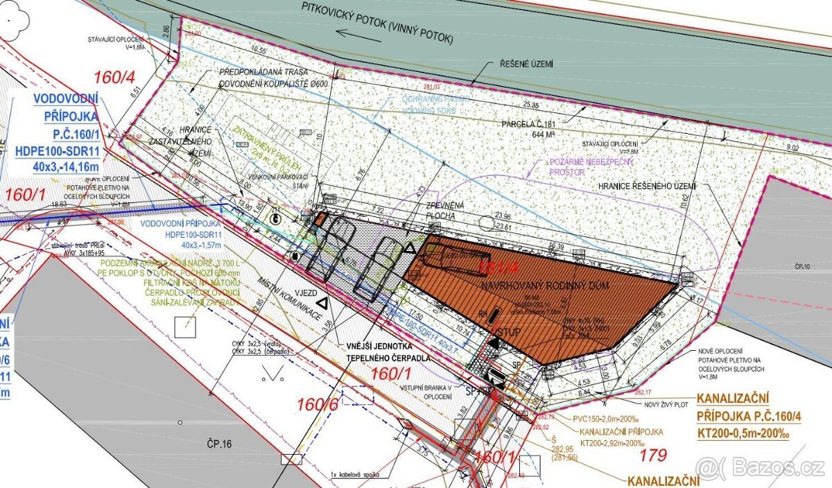 Prodej pozemku 594 m2 na RD se staveb. povolením P10 Benice