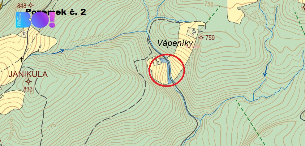 Prodej lesa 2 393 m², Staré Hamry
