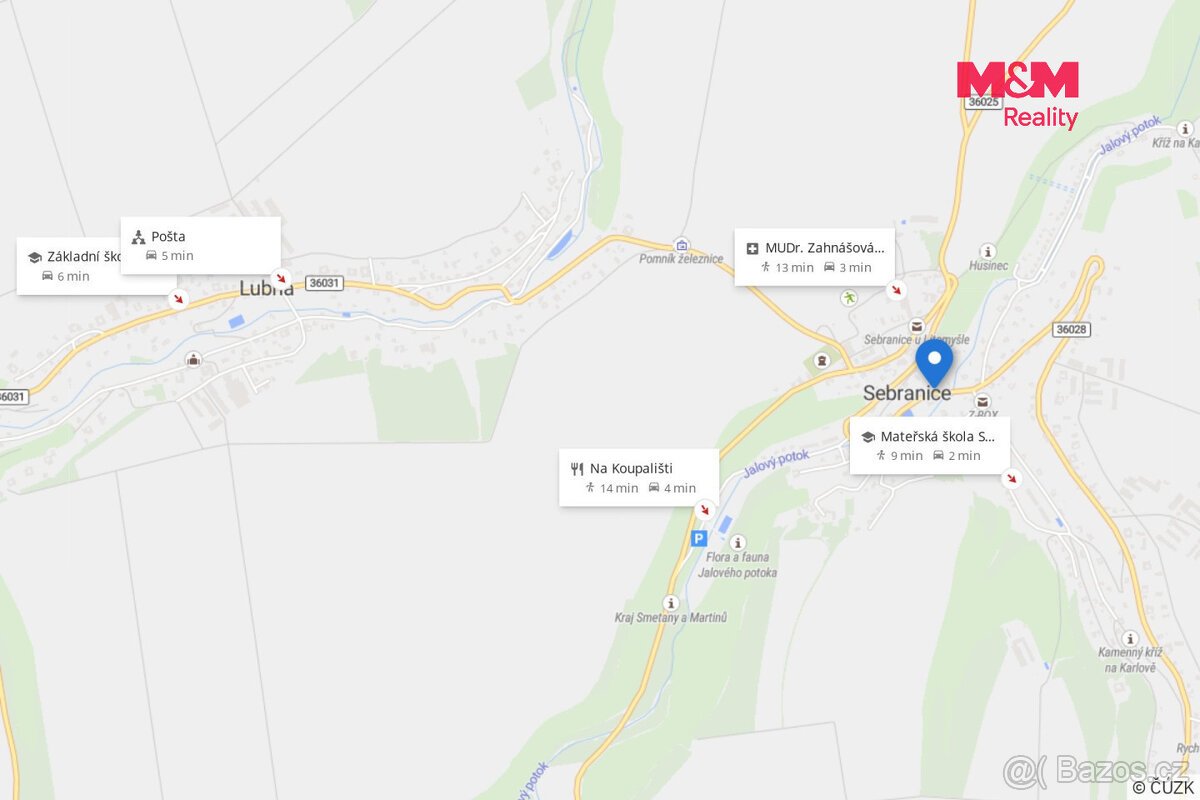Prodej pozemku k bydlení, 1032 m², Sebranice