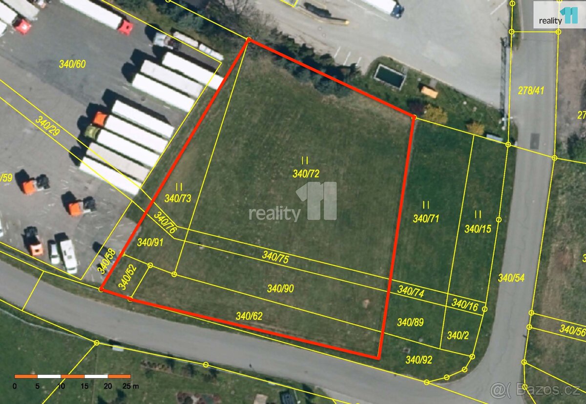 Prodej pozemku o ploše 2 833 m² určený k budoucí výstavbě v 