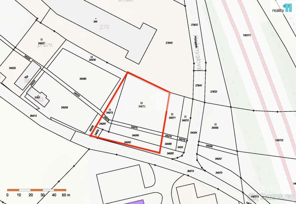 Prodej pozemku o ploše 2 833 m² určený k budoucí výstavbě v 