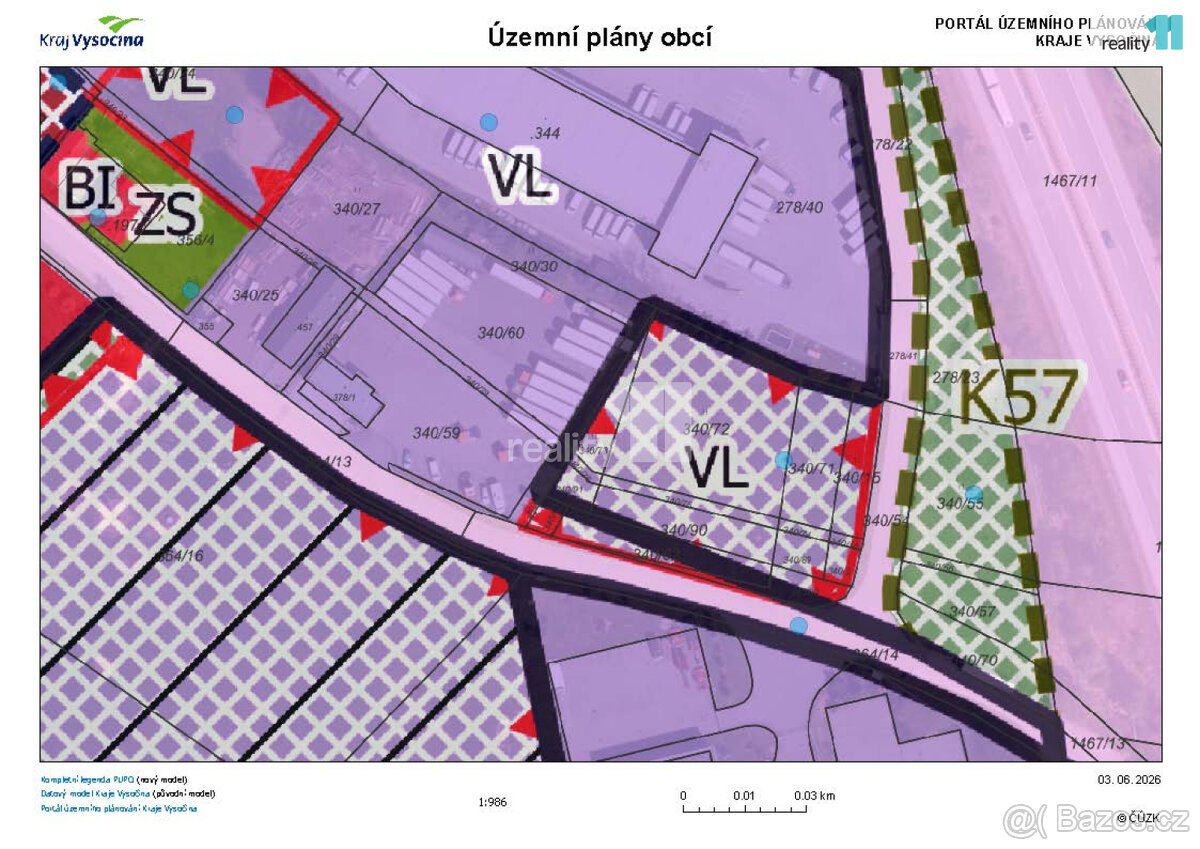 Prodej pozemku o ploše 2 833 m² určený k budoucí výstavbě v 