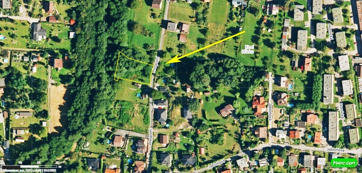 Prodej stavebního pozemku 1.604 m2, Přespolní, Orlová