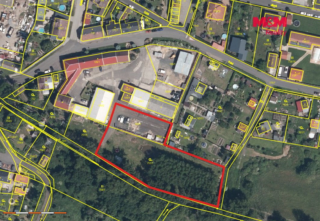 Prodej pozemku k bydlení, 4112 m², Otvice, ul. Polní