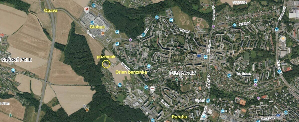 Komerční pozemek Ostrava 3299 m2, Ostrava