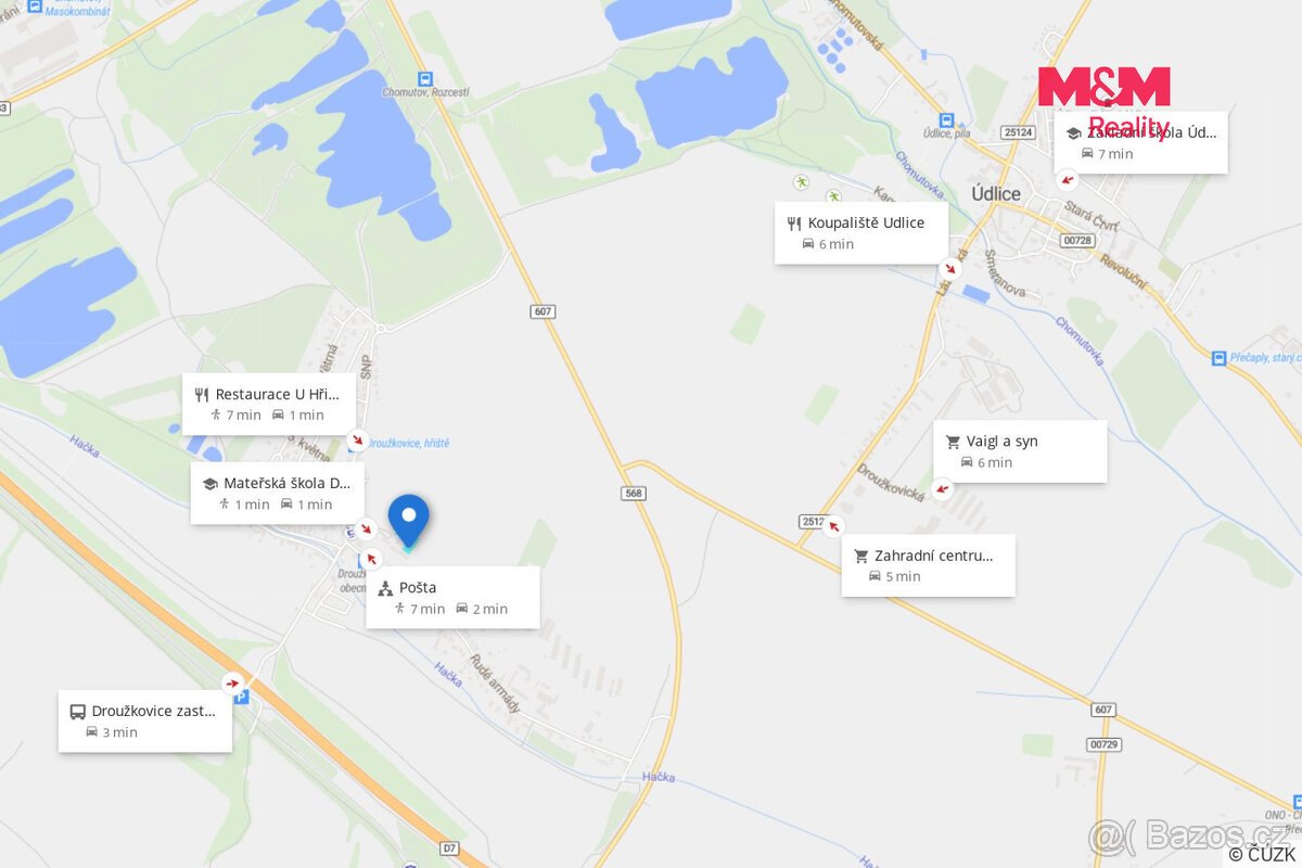 Prodej pozemku k bydlení, 832 m², Droužkovice