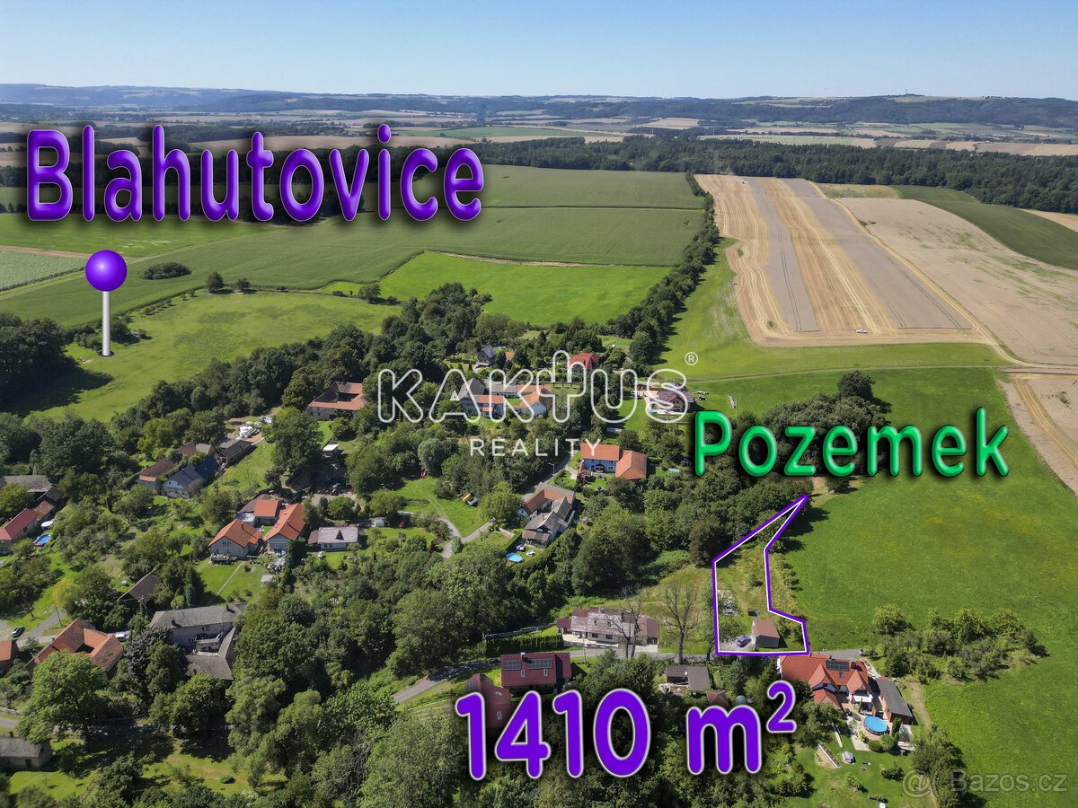 Stavební pozemek 1 400 m² – Blahutovice, okr. Nový Jičín