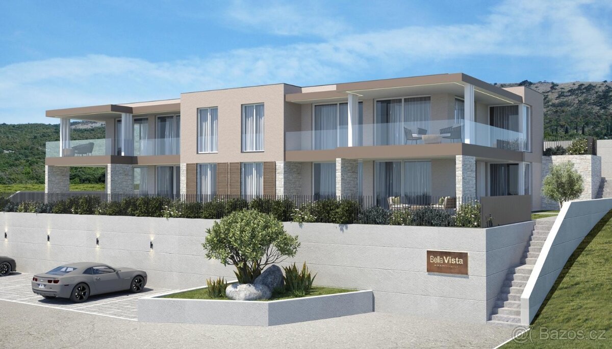 Chorvatsko-Stavebný pozemok s projektom na 4 apartmány