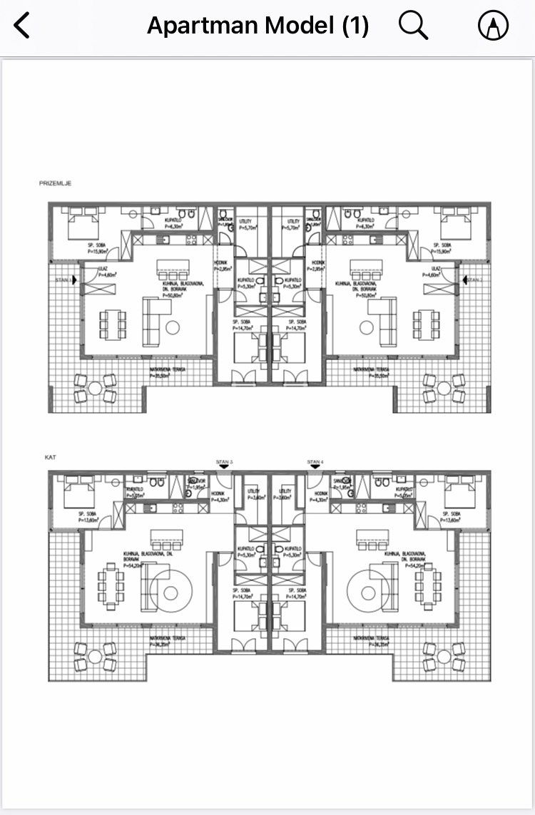 Chorvatsko-Stavebný pozemok s projektom na 4 apartmány