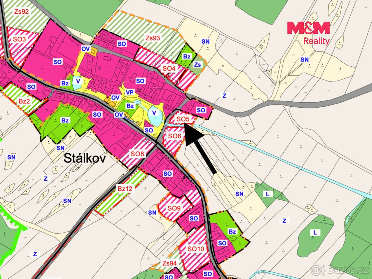 Prodej pozemku k bydlení, 1609 m², Slavonice - Stálkov
