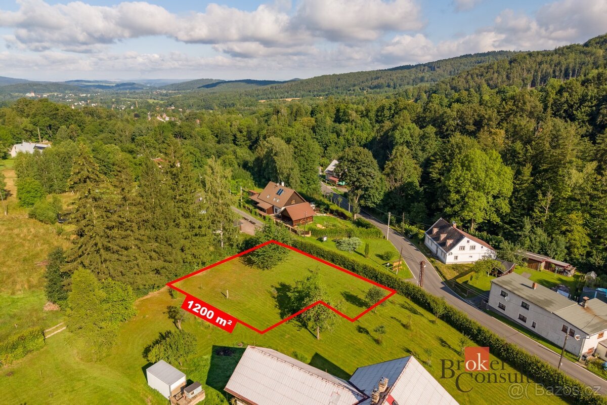 Prodej, pozemky/bydlení, 1200 m2, Bílý Potok , Liberec [ID 8