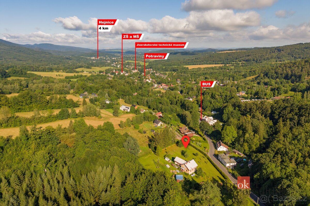 Prodej, pozemky/bydlení, 1200 m2, Bílý Potok , Liberec [ID 8