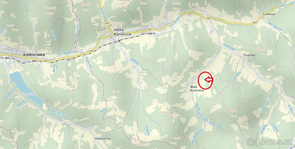 Prodej lesního pozemku k.ú. Malé Karlovice