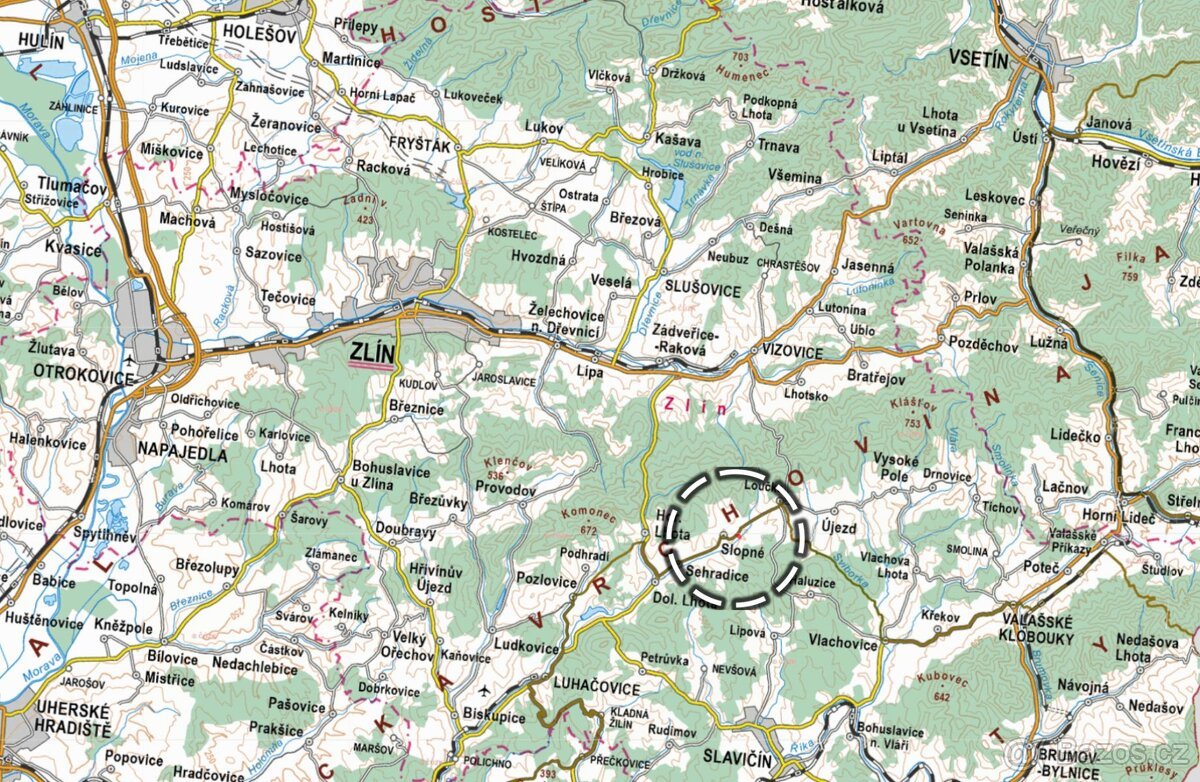 Zemědělská půda, prodej, Slopné, Zlín