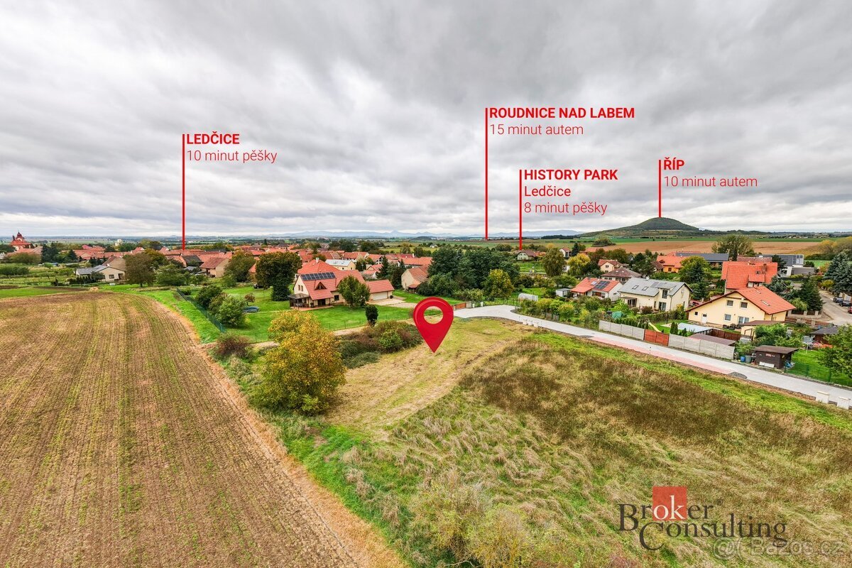 Prodej, pozemky/bydlení, 1008 m2, Ledčice , Mělník [ID 77506