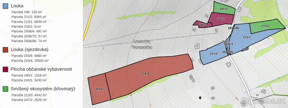 Soubor pozemků 5,87 ha – Vítkovice v Krkonoších