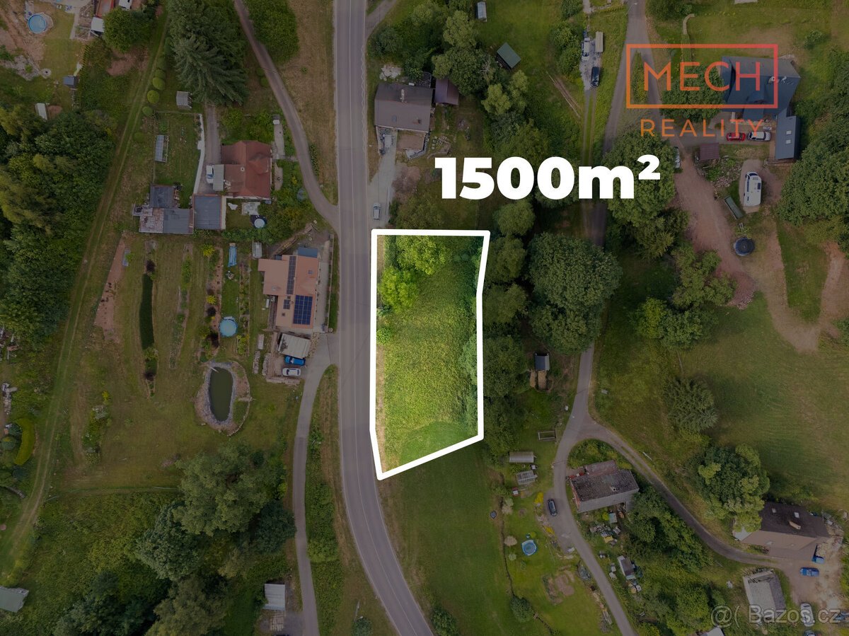 Stavební pozemek 1 500 m² ve Zlaté Olešnici u Trutnova