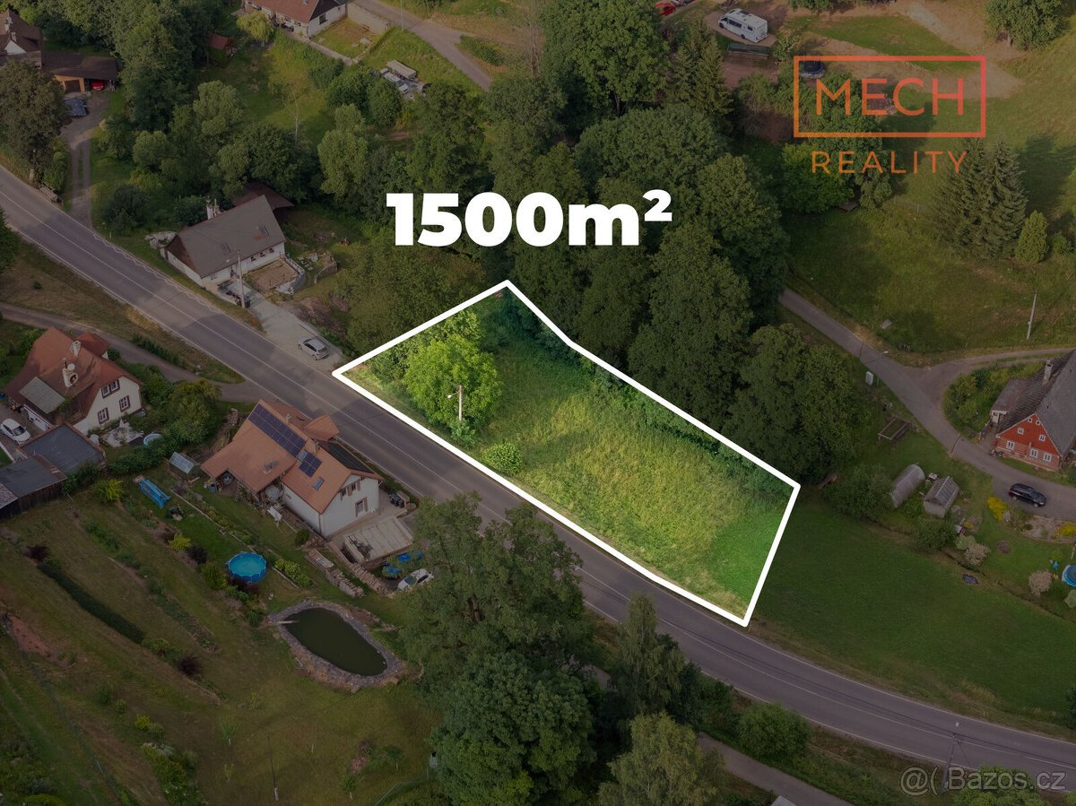 Stavební pozemek 1 500 m² ve Zlaté Olešnici u Trutnova