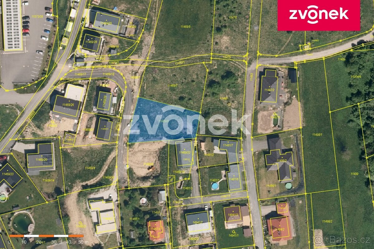 Prodej stavebního pozemku 1 091 m², Vsetín, ev.č. VS00584