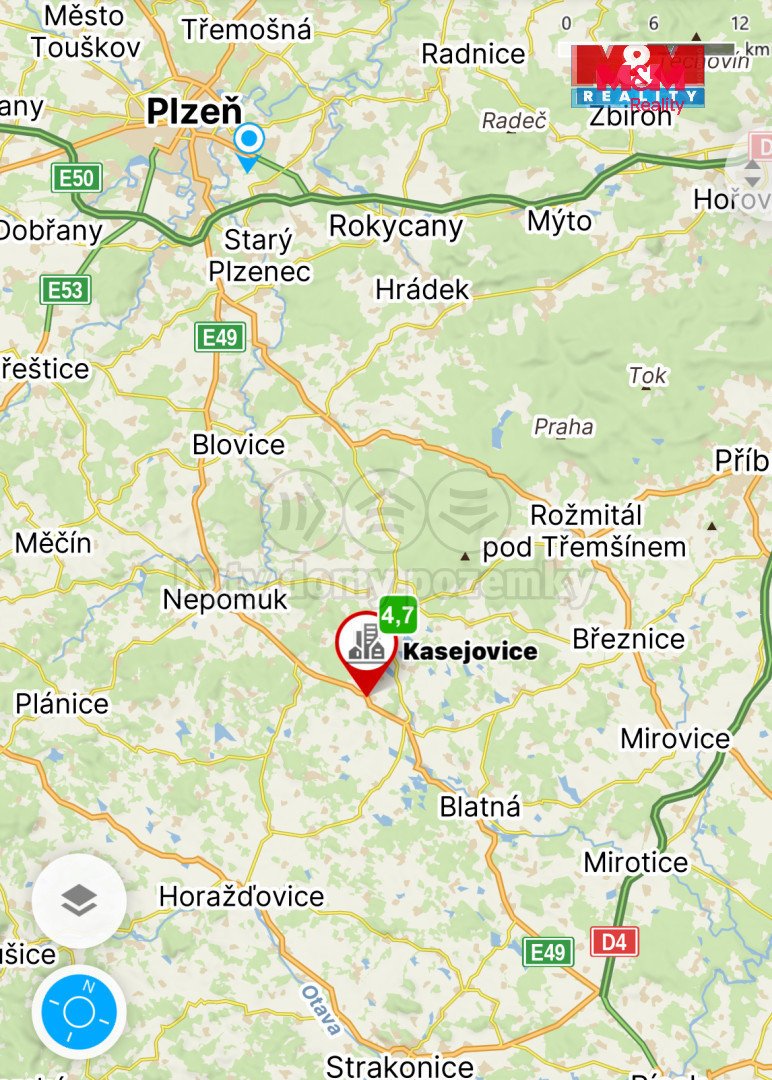 Prodej pozemku k bydlení, 1234 m², Kasejovice