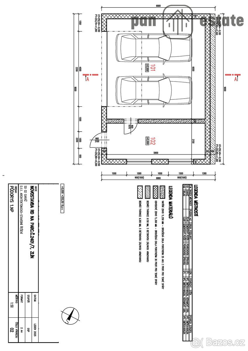 Prodej stavebního pozemku 585 m2, Zlín - Mladcová