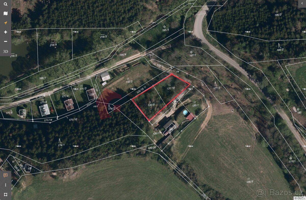 Prodej pozemku pro stavbu chaty u Vržanova, okr. Jihlava