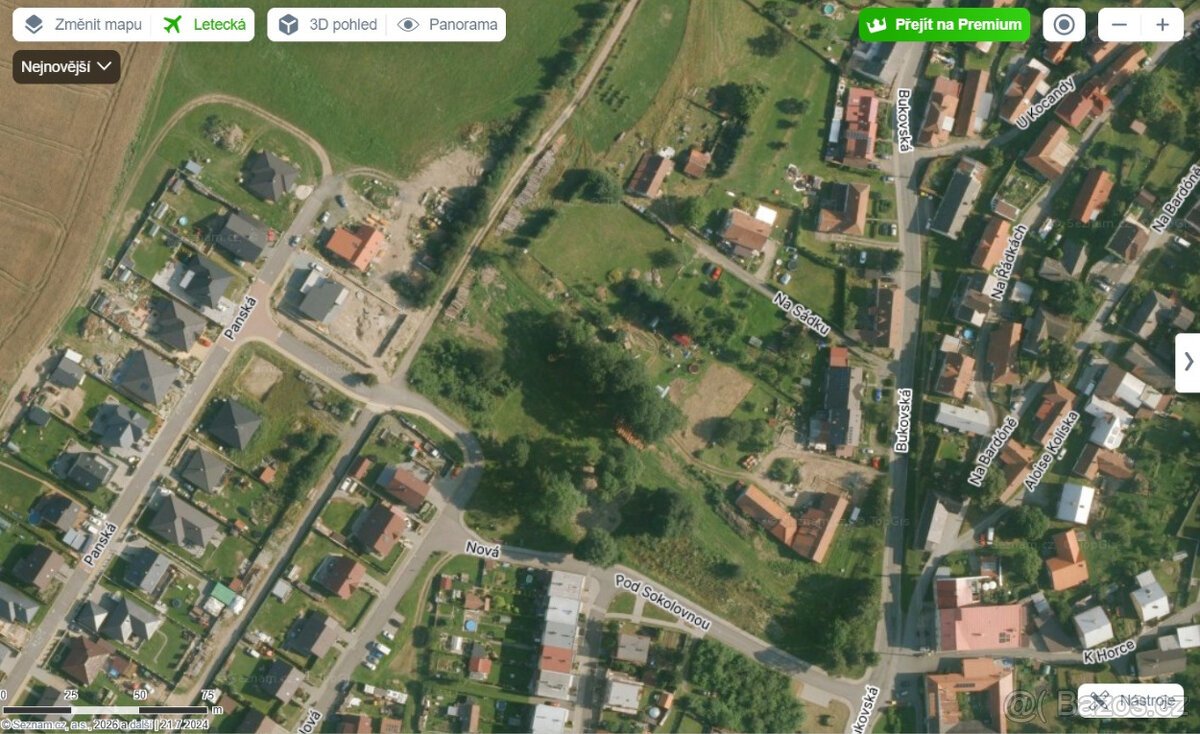 Nádherný pozemek 844m² v jinak zastavěné lokalitě Protivanov