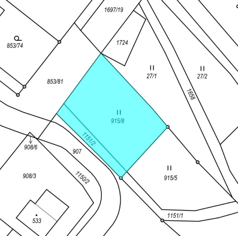 Nádherný pozemek 844m² v jinak zastavěné lokalitě Protivanov