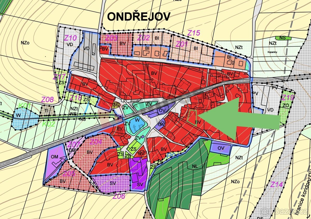 Prodej stavebního pozemku v Ondřejově u Pelhřimova