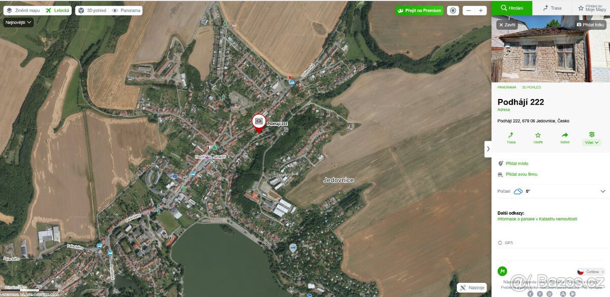 Stavební pozemek Jedovnice, zasíťováno, parkování.