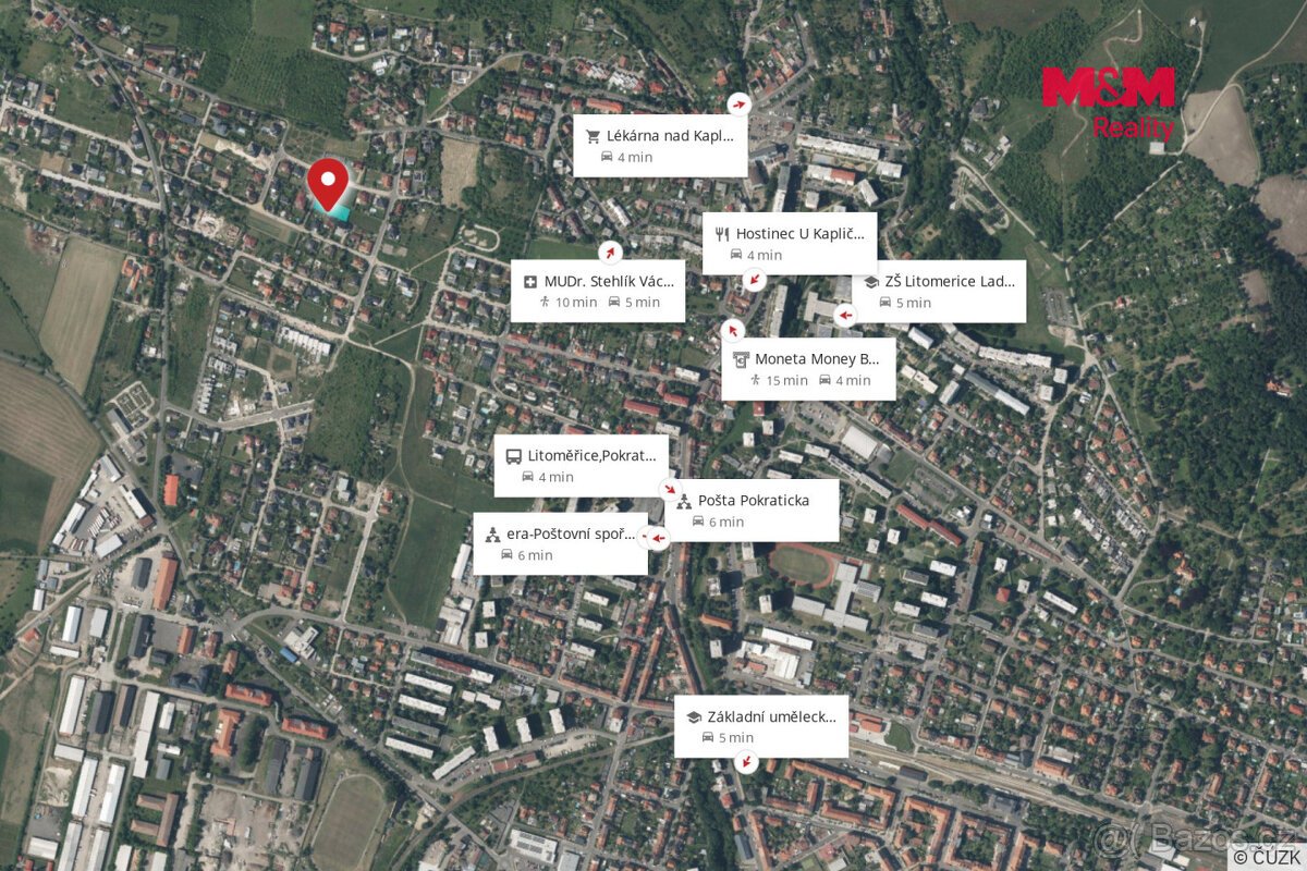 Prodej pozemku k bydlení, 1157 m², Litoměřice
