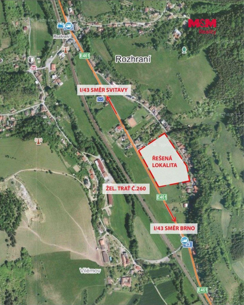 Prodej pozemku k bydlení, 10555 m², Rozhraní
