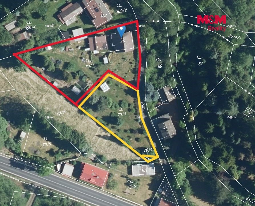 Prodej pozemku k bydlení, 897 m², Krásný Les