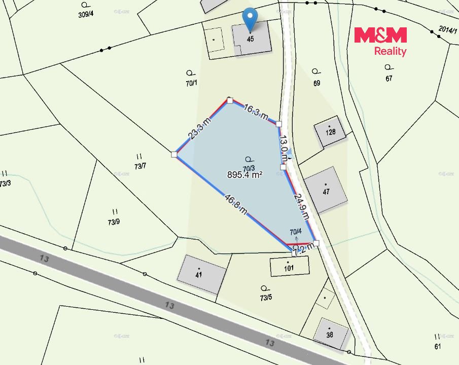 Prodej pozemku k bydlení, 897 m², Krásný Les