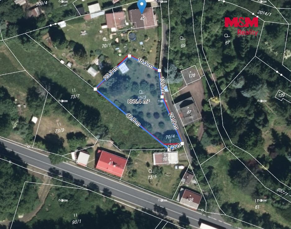 Prodej pozemku k bydlení, 897 m², Krásný Les
