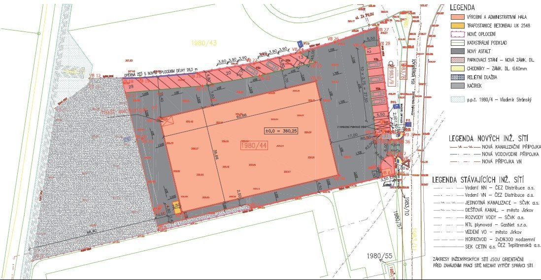 Komerční pozemek se stavebním povolením - Jirkov - 7 310 m2