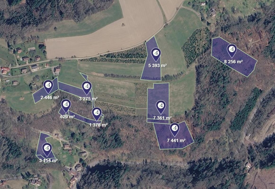 Prodej podílu 1/12 louky 4 410 m², Koberovy