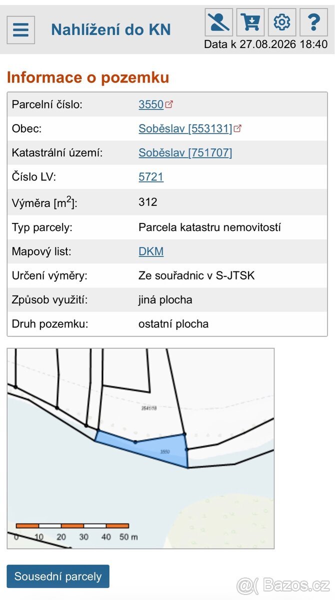 Pozemek pro rybáře - Lužnice 6 - k.ú. Soběslav