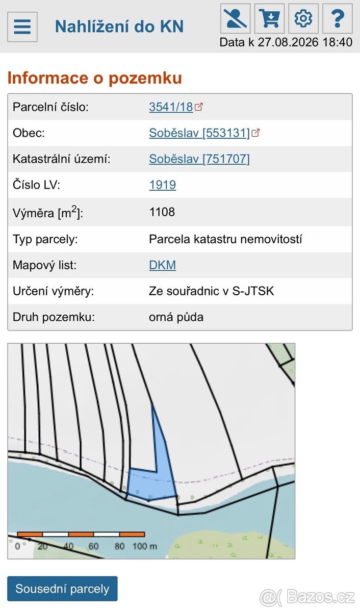 Pozemek pro rybáře - Lužnice 6 - k.ú. Soběslav