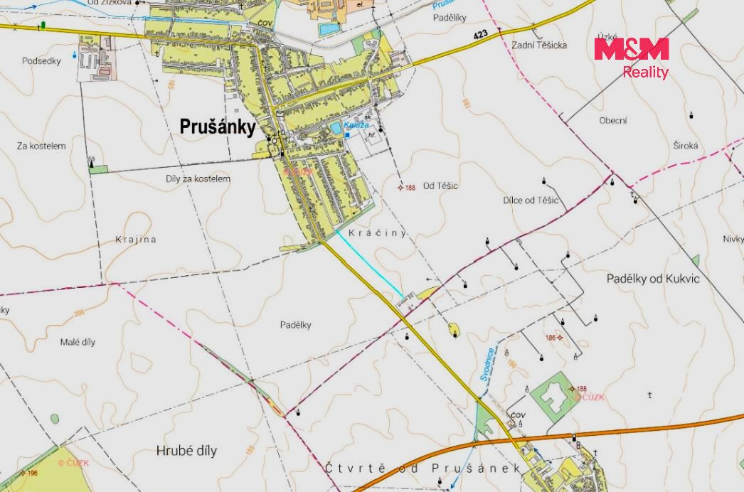 Prodej pole, 410 m², Prušánky
