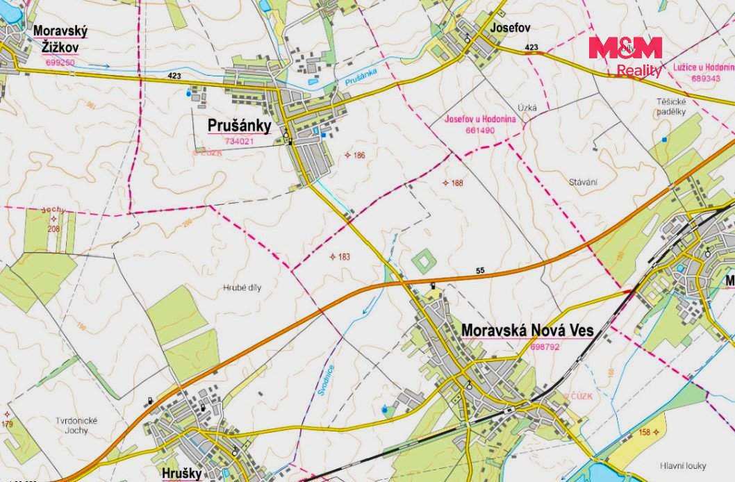 Prodej pole, 410 m², Prušánky