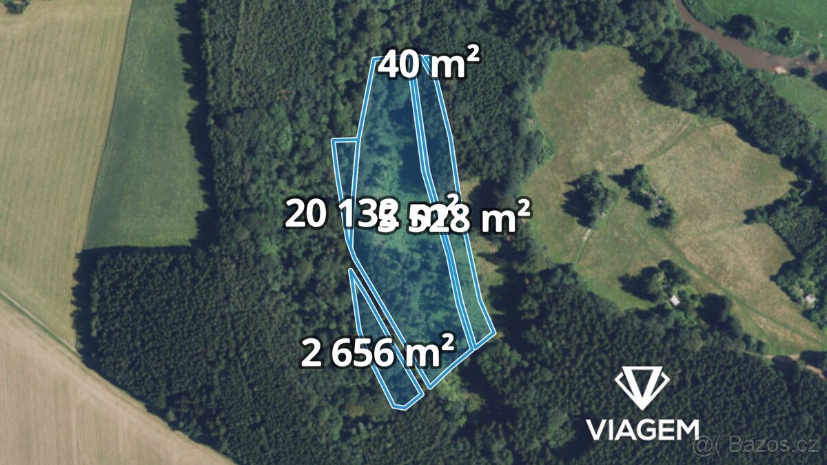Les 28 356 m², Podíl 88 % o výměře 23 817 m²
